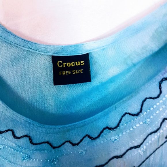 #C37 Light Blue Tie Dye Sundress - Picture 7 of 8